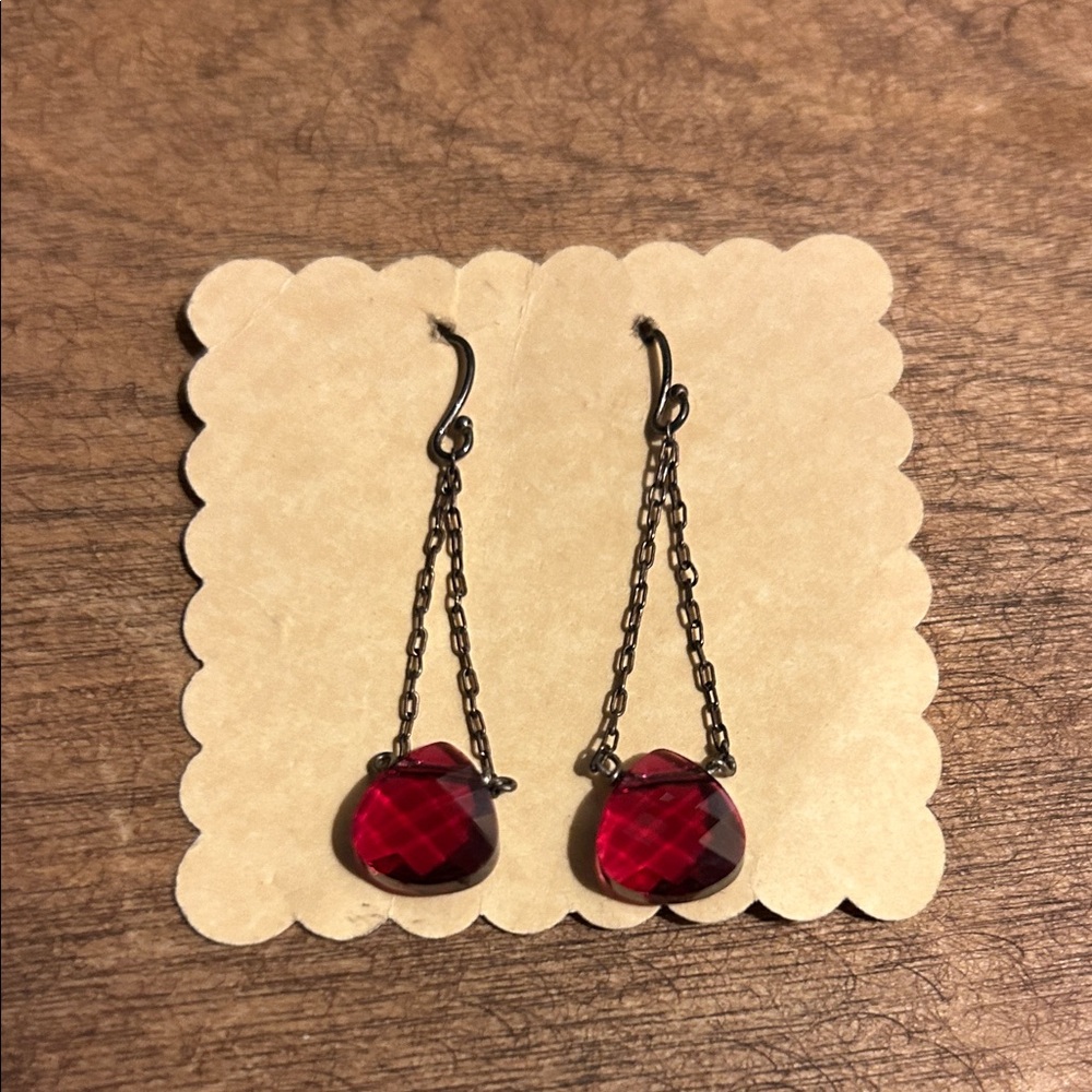 Elegant Red Drop Earrings